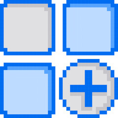 Obraz premium App, Section, Pixelart, Add, Application Collection Set. 