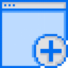 Web, Internet, Pixelart, Add, Website Collection Set. 