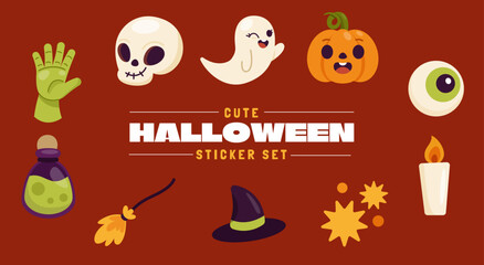 Cute Halloween Sticker Set