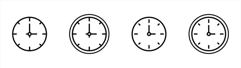 clock icon set. time icon symbol sign. vector illustration