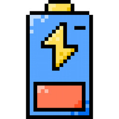 Obraz premium Negative Power, Charge, Pixelart Art, Power, Low Collection Set. 