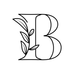 Floral Botanical Alphabet Vector Design