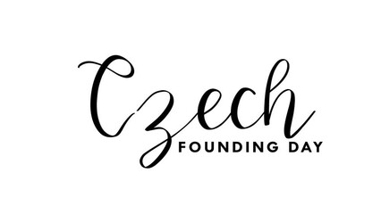 Czech Founding Day Lettering Text Animation with Czech white background. Celebrate Czech National Day on 28th October. Excellent for observing Czech Day.