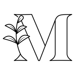 Floral Botanical Alphabet Vector Design