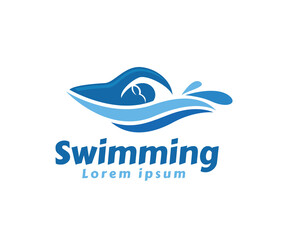 abstract swimming sport logo design template illustration inspiration