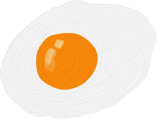 sunny side up egg cute oil brush painting coffee bakery and tea set