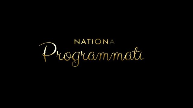 National Programmatic Advertising Day Text Animation on Gold Color. Fantastic for banners and stories about social media feed wallpaper for Programmatic Advertising Day celebrations.