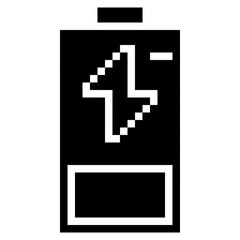 Obraz premium Negative Power, Charge, Pixelart Art, Power, Low Collection Set. 