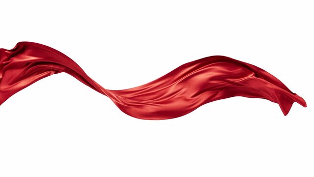 Flowing wave cloth curve line with alpha channel, 3d rendering.