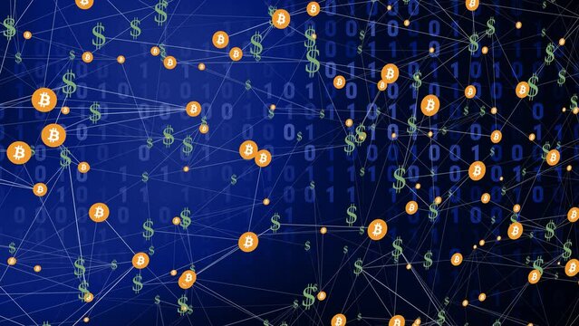 Cryptocurrency and traditional currency fusion bitcoin and dollar symbols blend, symbolizing dynamic integration of decentralized assets and established financial systems