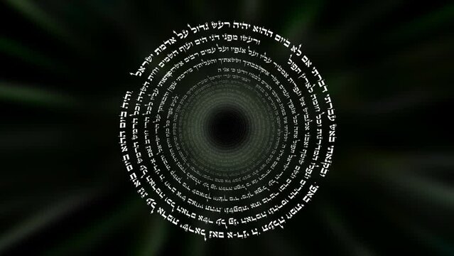 Hebrew Bible text from Ezekiel's prophecy about God from the land of Magog Prophecy of World War III - the end of the world - The words of the chapter revolve in the vortex