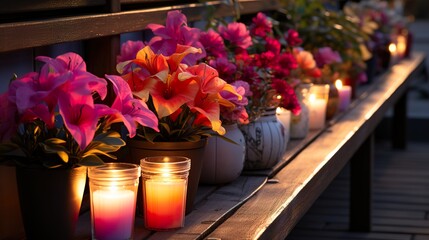 flowers and candles