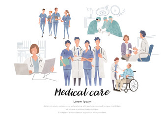 ベクターイラスト素材：医療現場に携わる人物
