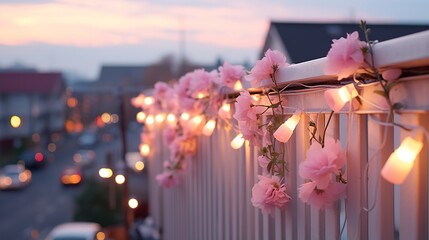cute balcony decoration twinkling lights outdoor