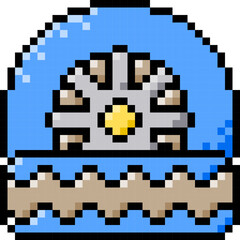 Tyre, Wheel, Car, Pixelart Art, Machine Collection Set. 