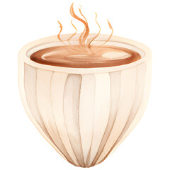 Single Espresso americano white cup of coffee illustration