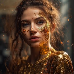 Woman with painted face