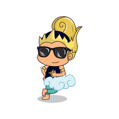 Fototapeta premium Indonesia Javanese hero character Ghatotkacha, cool pose