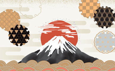 お正月　新年の年賀素材　イラスト
