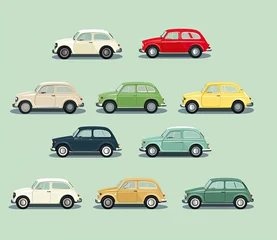 Poster Set of vintage car cartoon. © Goojournoon