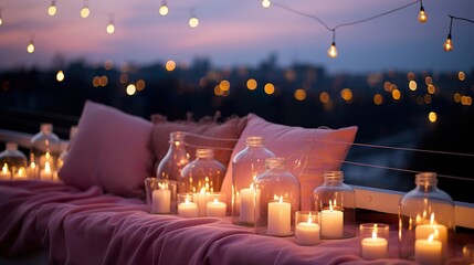 cute balcony decoration twinkling lights outdoor