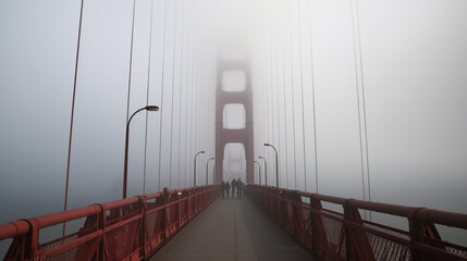Golden Gate Bridge San Francisco High fog