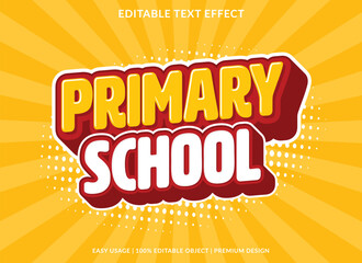 primary school editable text effect template use for business logo and brand