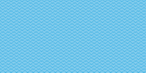 和柄背景素材ーシンプルな水色の青海波