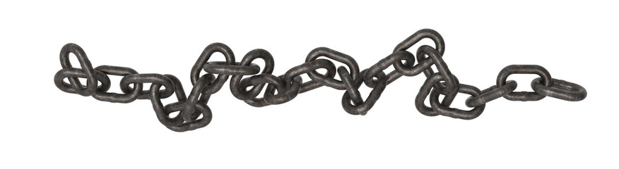 Linked metallic chains isolated. Png transparency - obrazy, fototapety, plakaty