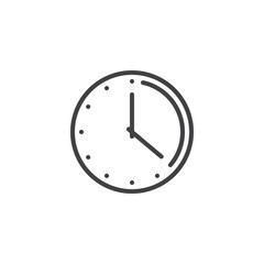 Clock timepiece line icon