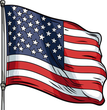 Vintage USA Flag illustration