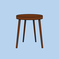 Wooden Stool Chair Vector Illustration Vector Furniture Sitting vector