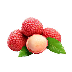 Lychee fruit isolated on white background with clipping path and full depth of field