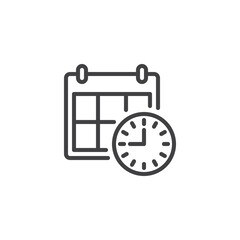 Schedule planner line icon