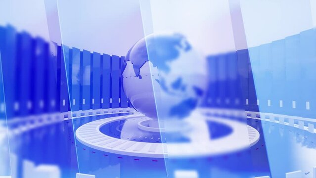 Global news studio background 4k