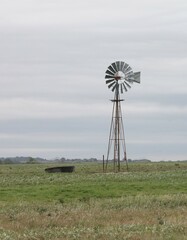 Landscape With a Windmill in a Pasture in South Central Oklahoma