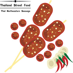 Thailand Street Food Thai Northeastern Sausage