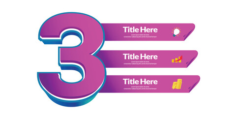 Infographic template. Creative / successful concept with 3 steps. Can be used for work diagrams, education, web design