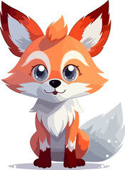 Cute Red Fox Illustration 