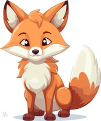 Naklejka premium Cute Red Fox Illustration 