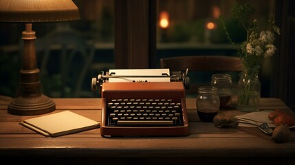 a typewriter on a table