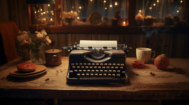 a typewriter on a table