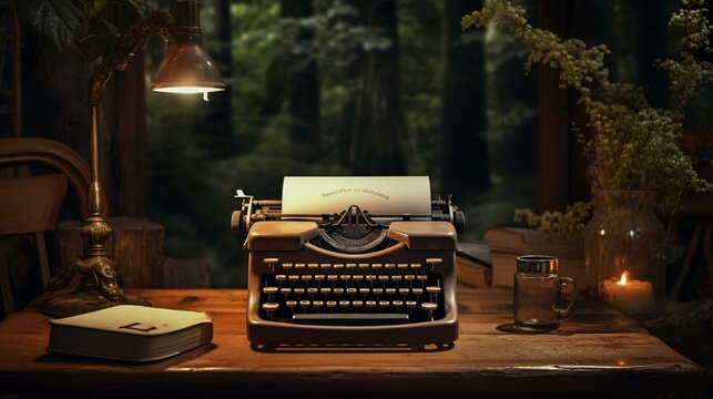 a typewriter on a table
