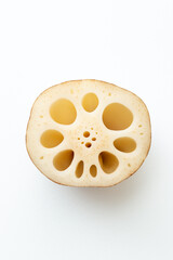 Obraz premium 白背景にレンコン