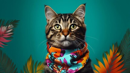 a cat wearing a garment