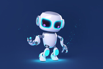 Obraz na płótnie Canvas Chatbot 3d Vector Robot on a blue background