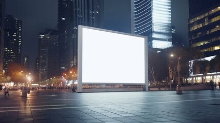 a large screen in a city