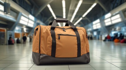 a yellow and black luggage bag