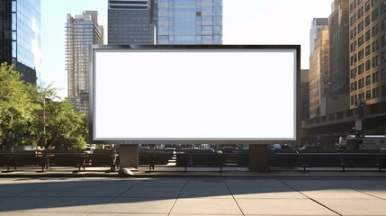 Fototapeta premium a large white billboard in a city