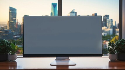 a monitor on a table